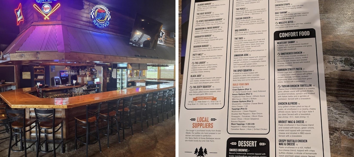 Northwoods Bar & Grill Menu