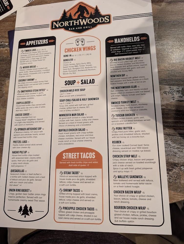 Northwoods Bar & Grill Menu image 2